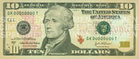 New $10 bill - front
